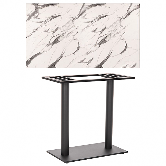 ΟΡΘΟΓΩΝΙΟ ΤΡΑΠΕΖΙ BAR WERZALIT 120x80 WHITE MARBLE