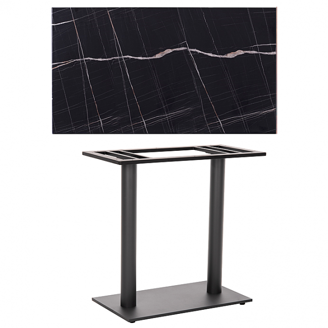 ΟΡΘΟΓΩΝΙΟ ΤΡΑΠΕΖΙ BAR WERZALIT 120x80 BLACK MARBLE