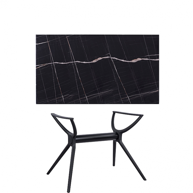 ΟΡΘΟΓΩΝΙΟ ΤΡΑΠΕΖΙ WERZALIT BLACK MARBLE